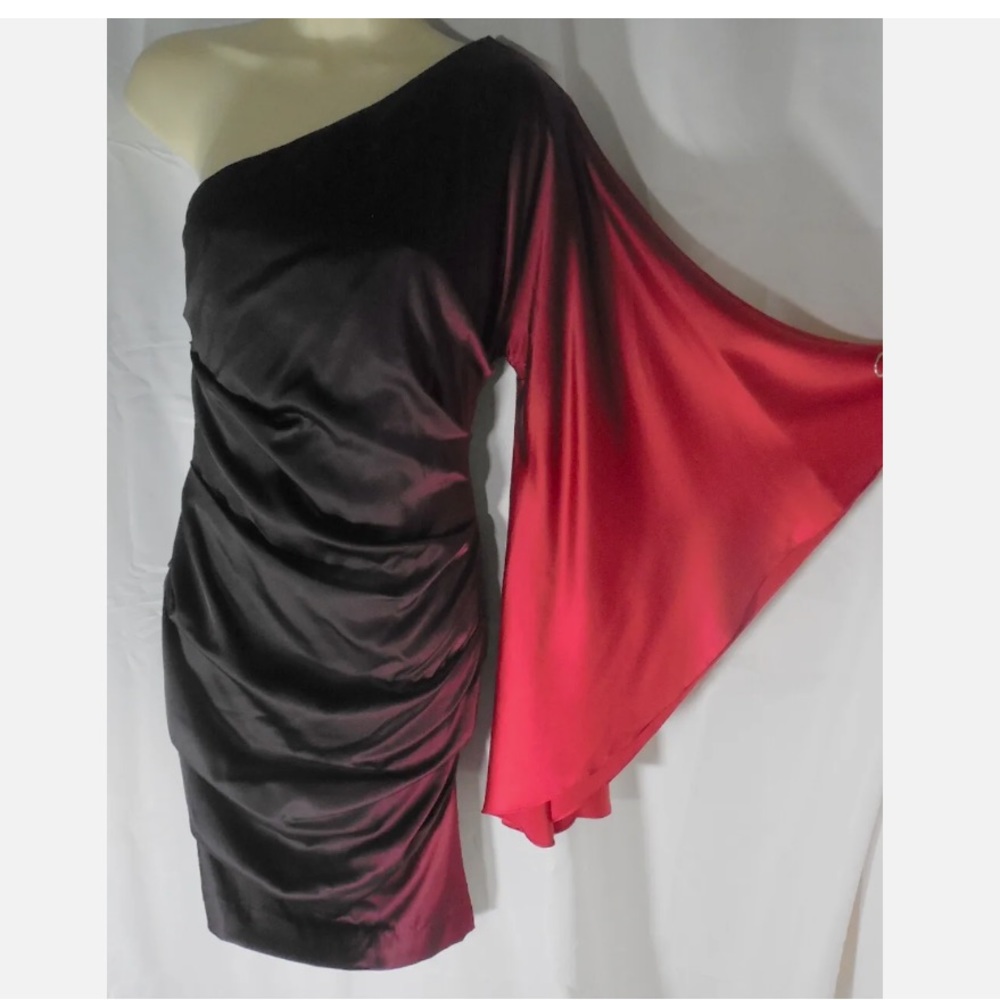 *Like New* Nicole Miller Red Burgundy Dress Women Designer Evening Cocktail Sz 4